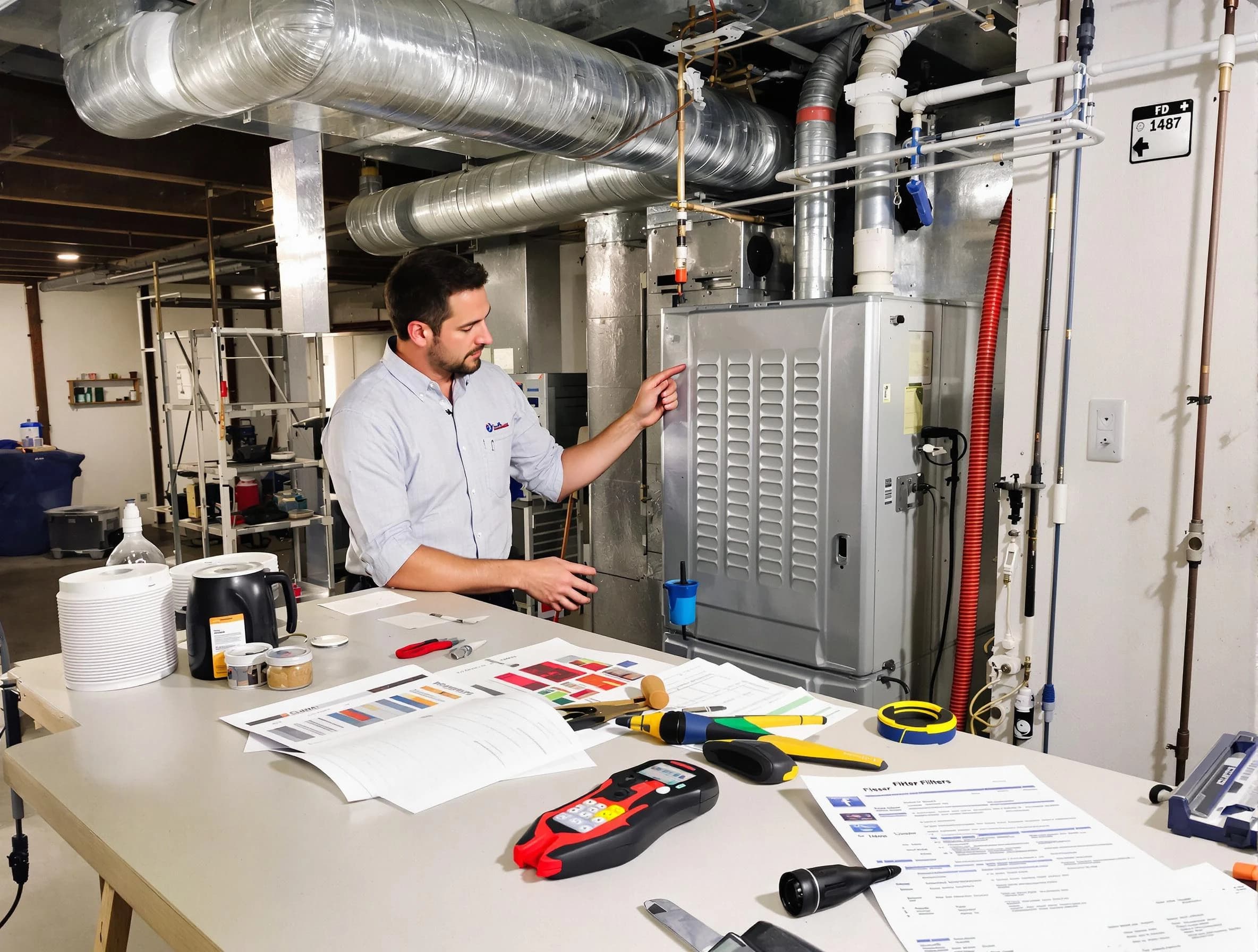 North Salt Lake Air Duct Cleaning inspector conducting detailed filter system evaluation using professional diagnostic tools in North Salt Lake