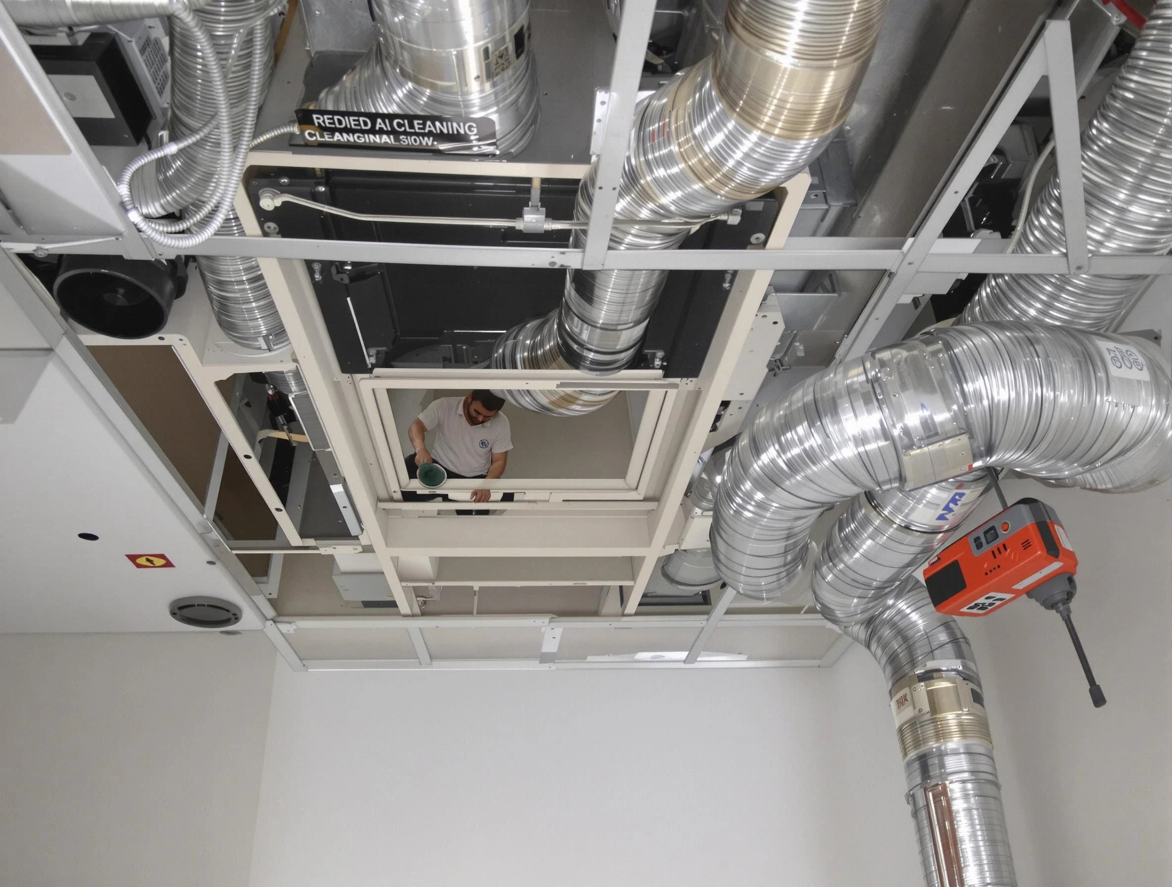 North Salt Lake Air Duct Cleaning technician performing detailed central duct system cleaning in North Salt Lake