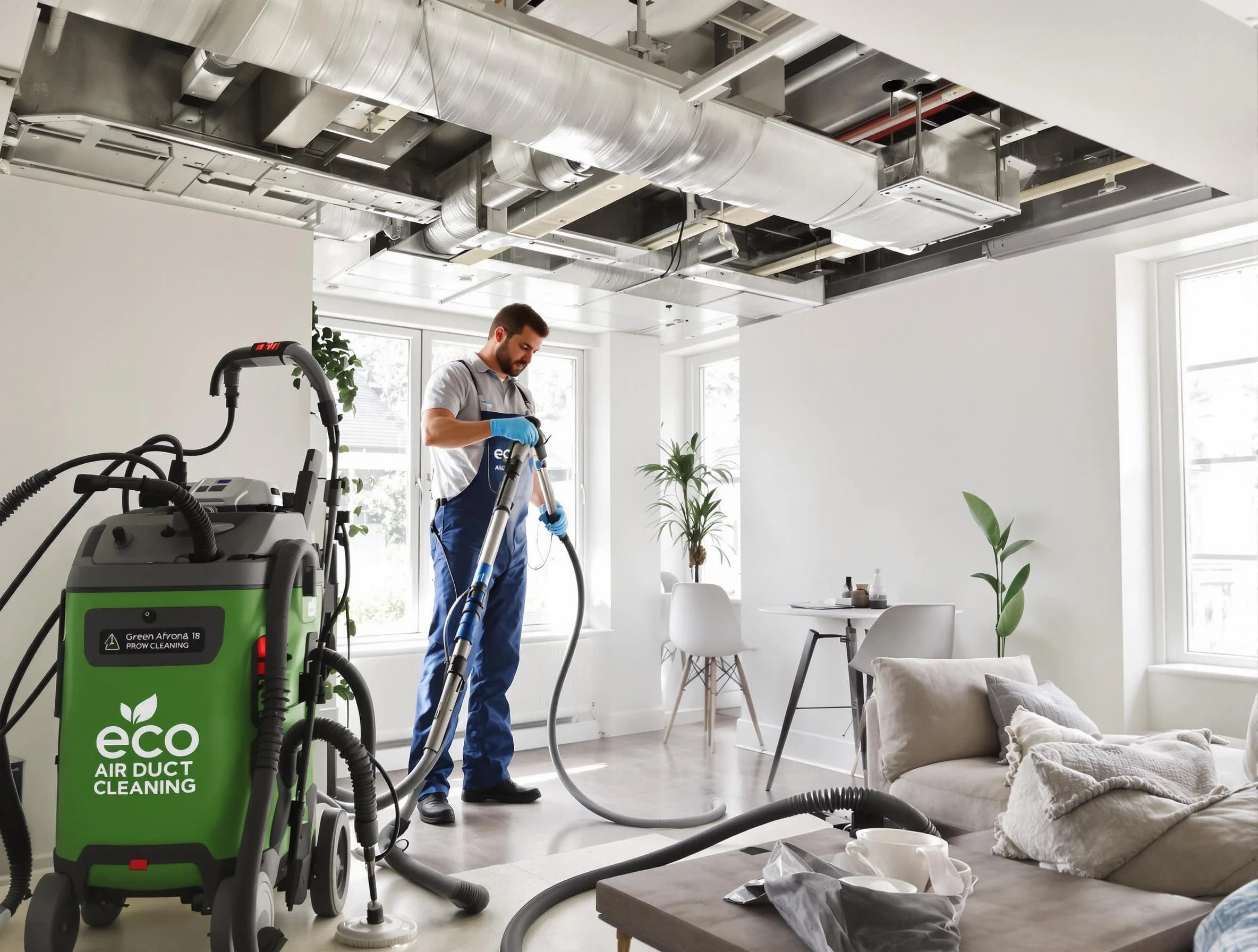 North Salt Lake Air Duct Cleaning technician performing eco-friendly duct cleaning using sustainable methods in North Salt Lake