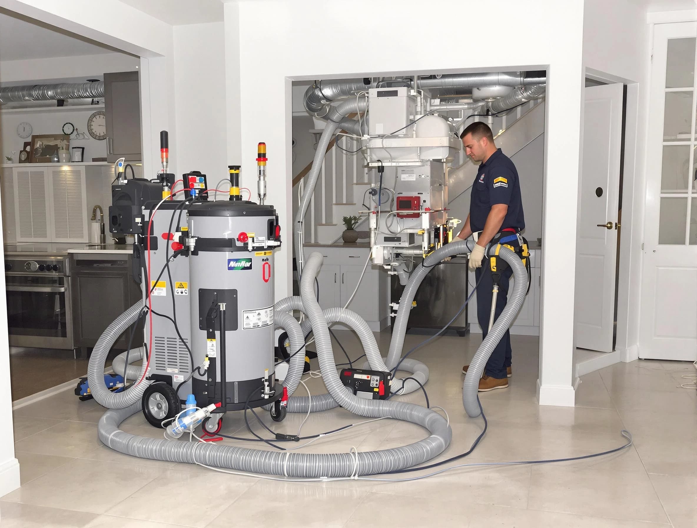 North Salt Lake Air Duct Cleaning technician operating negative pressure cleaning equipment for thorough duct maintenance in North Salt Lake