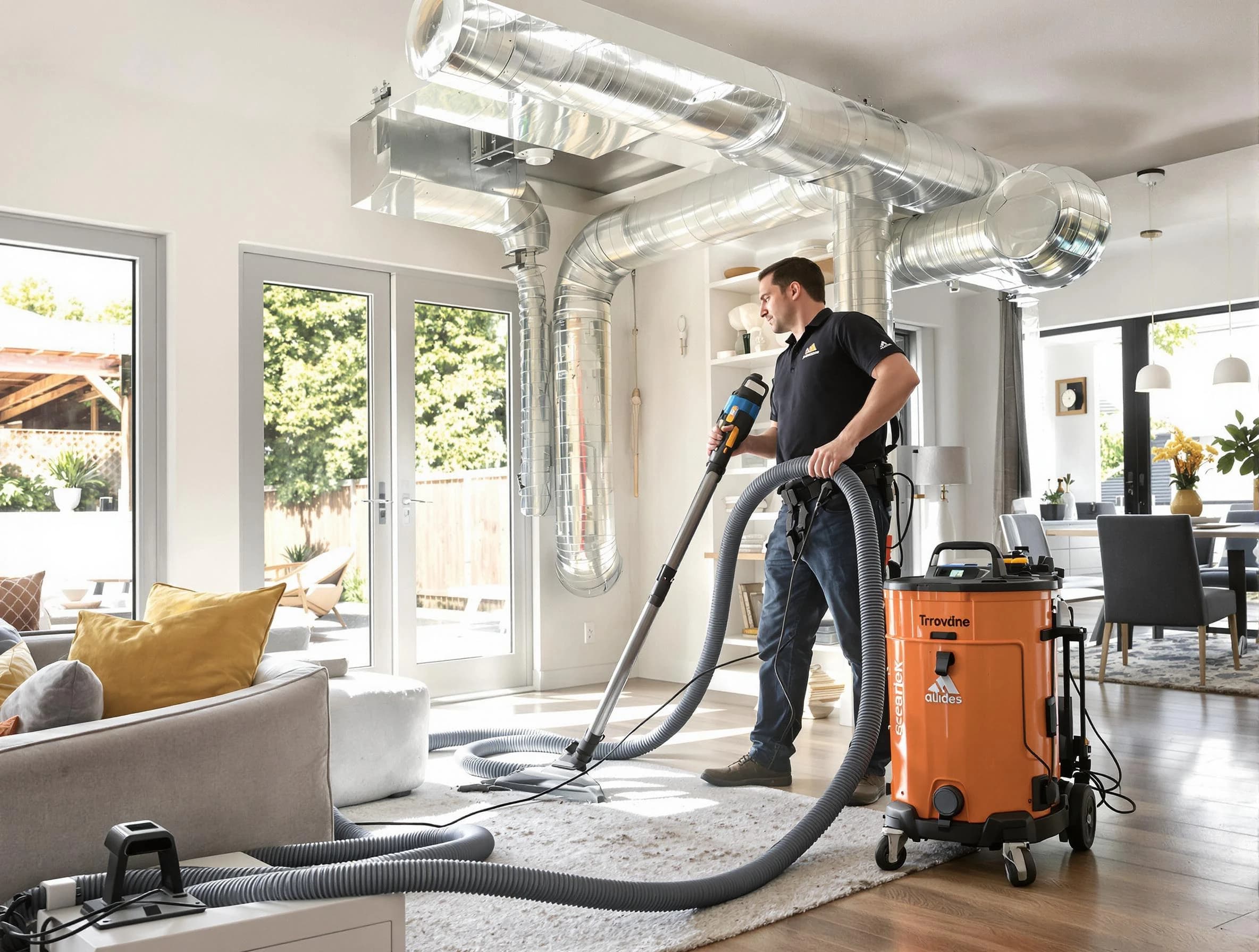 North Salt Lake Air Duct Cleaning specialist performing thorough residential duct cleaning using advanced equipment in North Salt Lake