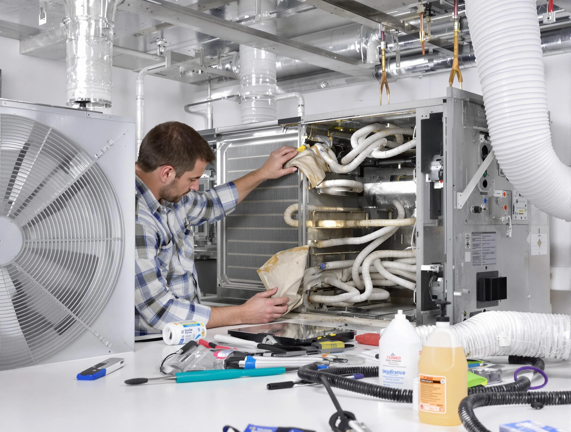 North Salt Lake Air Duct Cleaning specialist performing precision AC coil cleaning in North Salt Lake