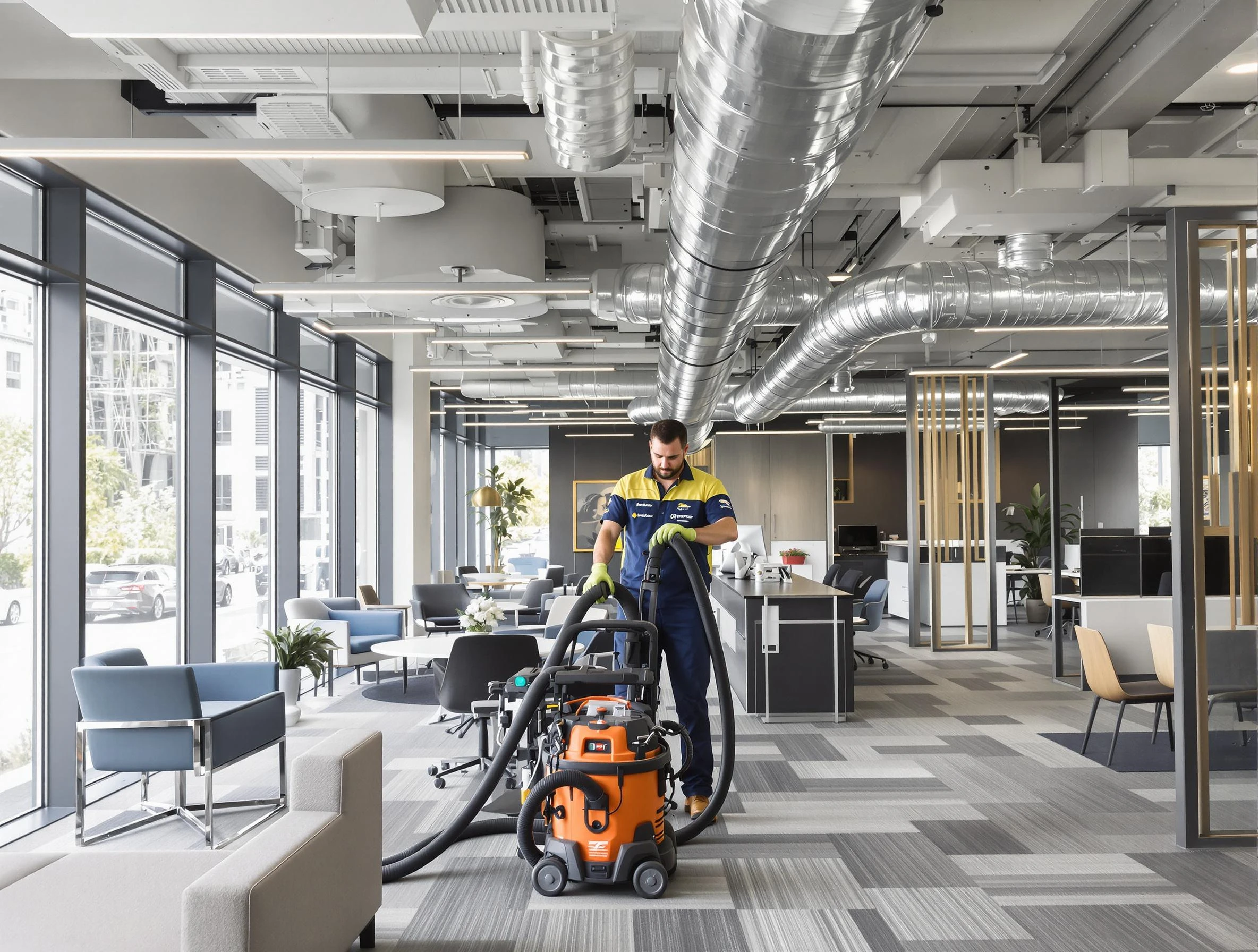 North Salt Lake Air Duct Cleaning team performing thorough commercial duct cleaning at a North Salt Lake business center